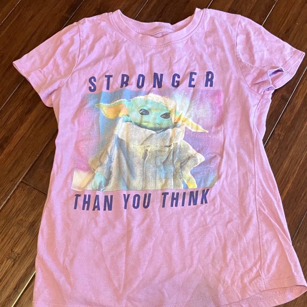 Star Wars Pink Tee with Baby Yoda Graphic
